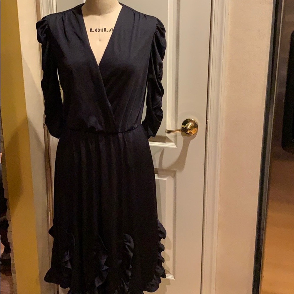 Vintage black faux wrap dancing dress